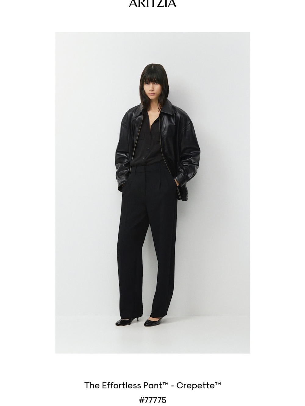 Wilfred Wide-Leg Effortless Pant in Black